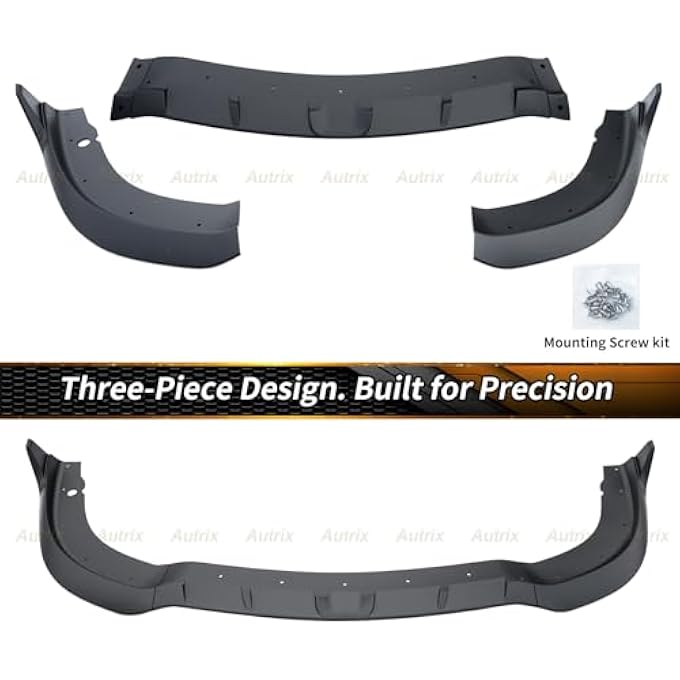 Autrix Front Bumper Lip Splitter for 20152023 Chrysler 300C 300S with SRT Style Bumpers, Front Splitter SRT Style 3PCS Chin Spoiler Sport Appearance Kit Matte Black - Image 3
