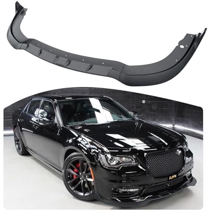 Autrix Front Bumper Lip Splitter for 20152023 Chrysler 300C 300S with SRT Style Bumpers, Front Splitter SRT Style 3PCS Chin Spoiler Sport Appearance Kit Matte Black - Image 1