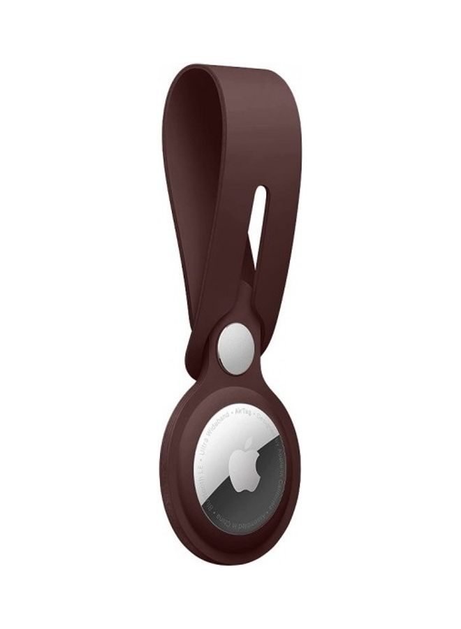 NIBEMINENT Protective Silicone Loop Case Cover For Apple Airtag Maroon - Image 1