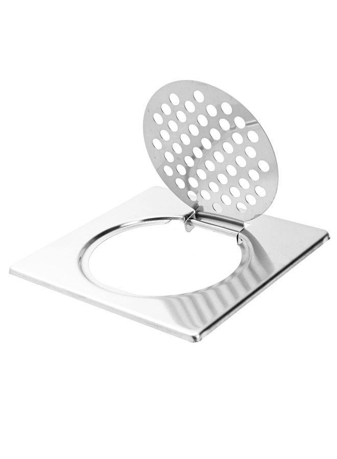 LAWAZIM Stainless Steel Floor Drain - Square Anti-Odor Fast Draining Shower Hair Strainer, Hinged Flat Frame Drain Cover - Ideal for Bathroom, Kitchen, Patio, Balcony, Garage, and Basement Use - Image 2