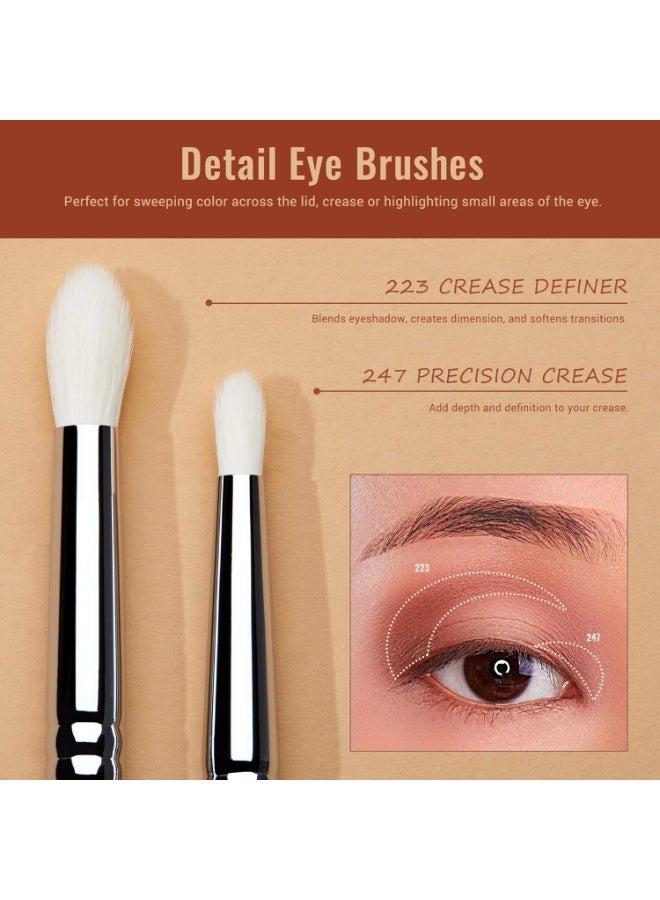 Jessup Brushes Eyeshadow Brush Set 7Pcs Eye Shadow Professional Makeup Brushes Set Premium Make Up Smoky Blending Shader Precision Crease Definer Black Silver T334 - Image 4