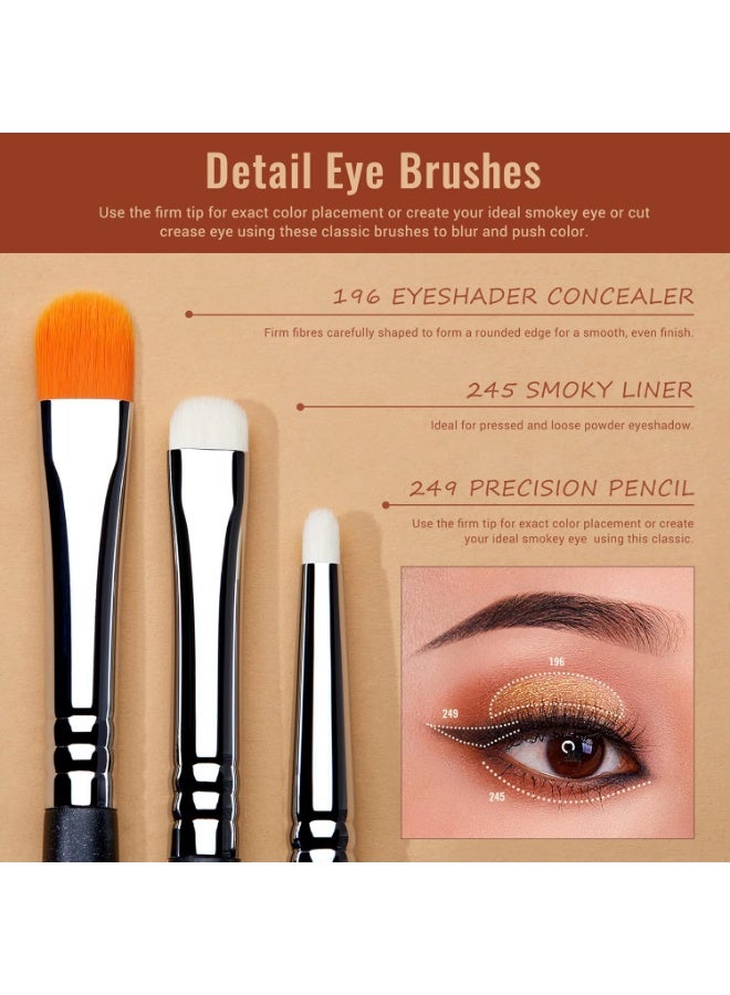 Jessup Brushes Eyeshadow Brush Set 7Pcs Eye Shadow Professional Makeup Brushes Set Premium Make Up Smoky Blending Shader Precision Crease Definer Black Silver T334 - Image 5