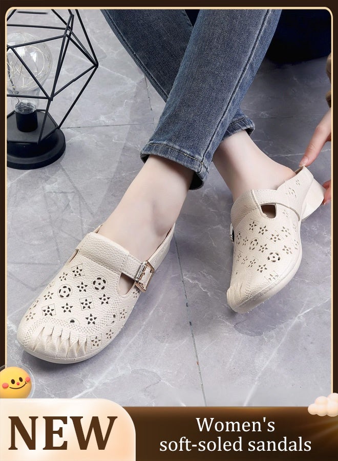 【Easy to put on and take off】 Soft-soled comfortable sandals - Image 1