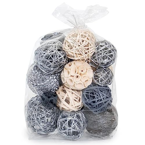 ANDALUCA Decorative Balls Bag Bowl Filler Home Decor (Silver) - Image 3