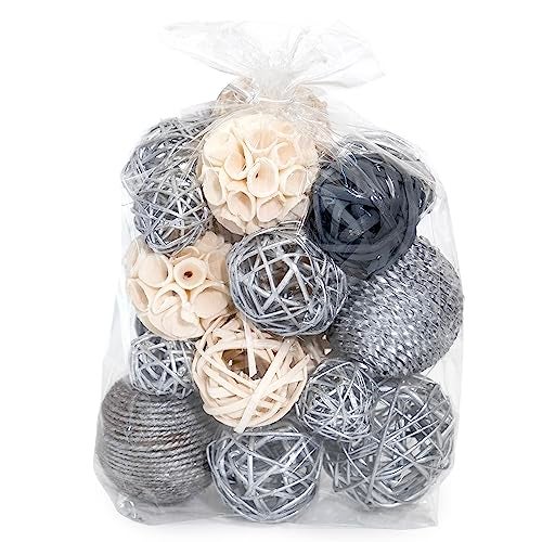 ANDALUCA Decorative Balls Bag Bowl Filler Home Decor (Silver) - Image 2
