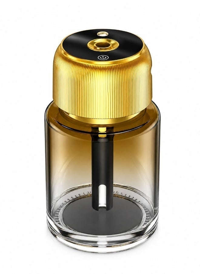ELTRAZONE Portable Essential Oil Diffuser Car Aromatherapy Air Freshener, Multi-Mode Mist, Golden Glass - Image 1