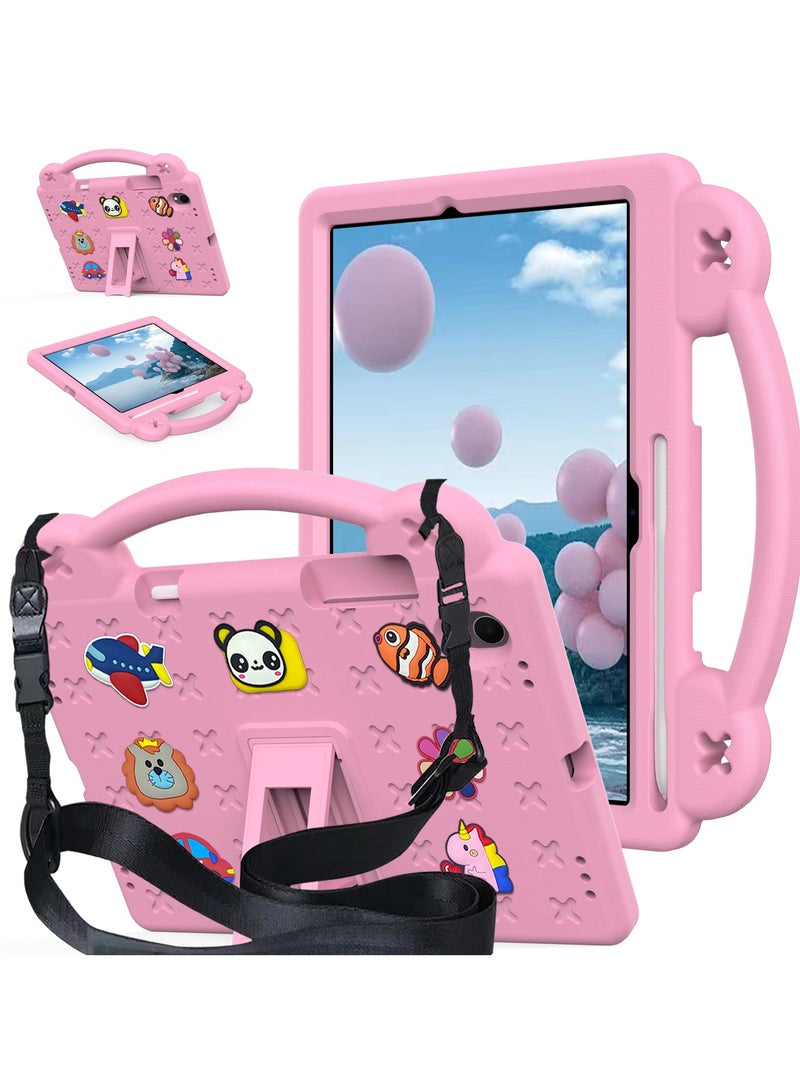VKL Kids Case Compatible with Samsung Galaxy Tab S11 11 Inch 2025, Lightweight EVA Kids Friendly Shockproof Case Cover with Invisible Bracket, Handle and Shoulder Strap (Pink) - Image 1