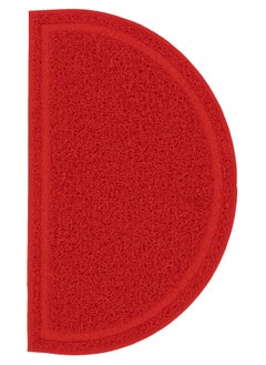 PL PL - Half-Moon Shape Cat Litter Mat (40 X 25 CM) - Red  - Image 2