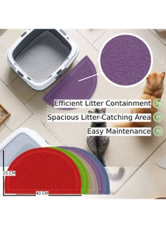 PL PL - Half-Moon Shape Cat Litter Mat (40 X 25 CM) - Red  - Image 1