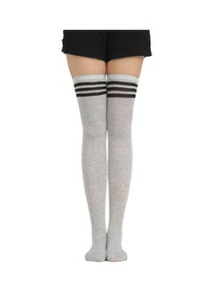 NIBEMINENT Pair Of 3 Pairs Striped Thigh High Tights Multicolour  - Image 3