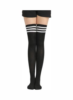 NIBEMINENT Pair Of 3 Pairs Striped Thigh High Tights Multicolour  - Image 4