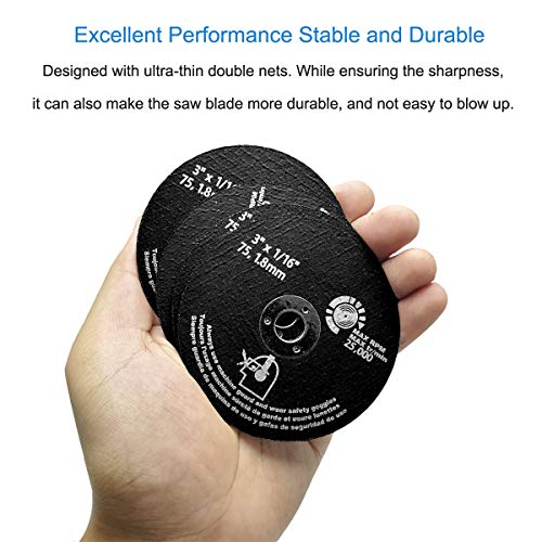 M-jump 10 PCS CUT OFF WHEELS 3" x 1/16" x 3/8" - For Cutting All Steel and Ferrous Metals.10-Pack - Image 5