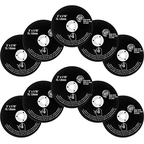 M-jump 10 PCS CUT OFF WHEELS 3" x 1/16" x 3/8" - For Cutting All Steel and Ferrous Metals.10-Pack - Image 1