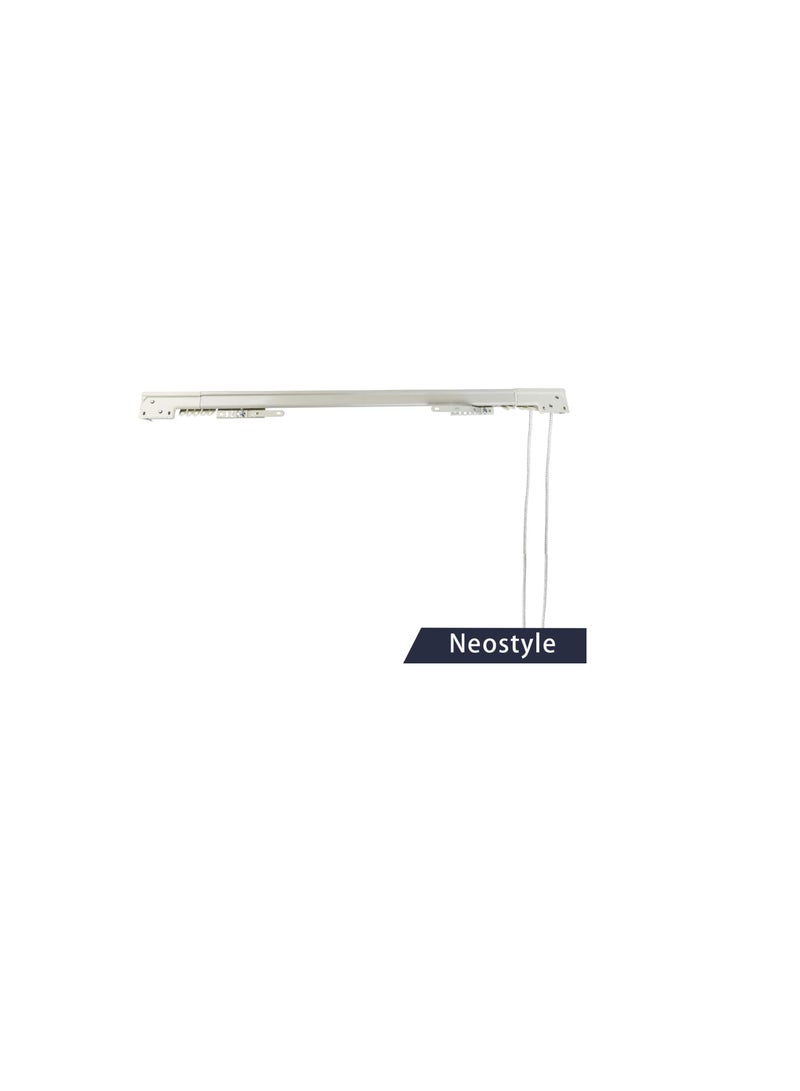 Generic Ultra White Corded Adjustable Curtain Rail single Heavy Duty Traverse Curtain Rail  - Image 2