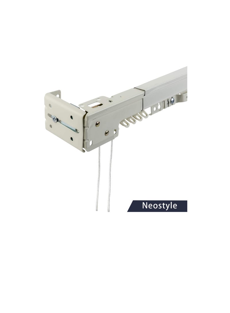 Generic Ultra White Corded Adjustable Curtain Rail single Heavy Duty Traverse Curtain Rail  - Image 3
