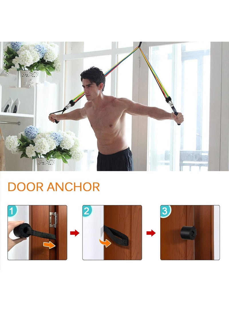 Sunspire 11-Piece Resistance Band Set Exercise Bands Fitness Training Resistance Bands Handle-Equipped Resistance Bands Unisex Fitness Equipment Strength Training Home Gym Equipment - Image 4