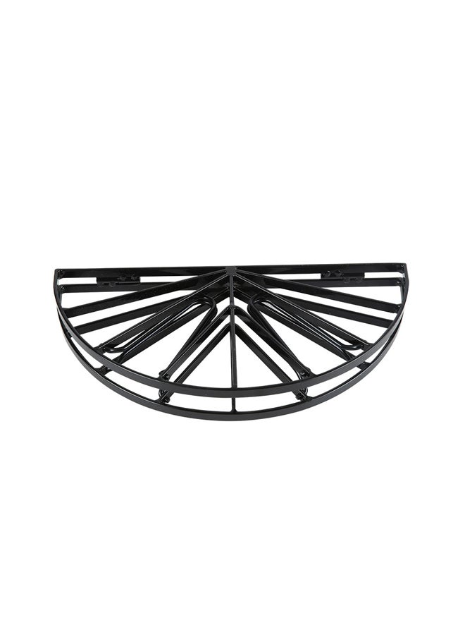 AL SANIDI حامل حريق دائري قابل للطي، شواية فحم صغيرة محمولة للنزهات، أسود، مقاس 35 سم - Image 4