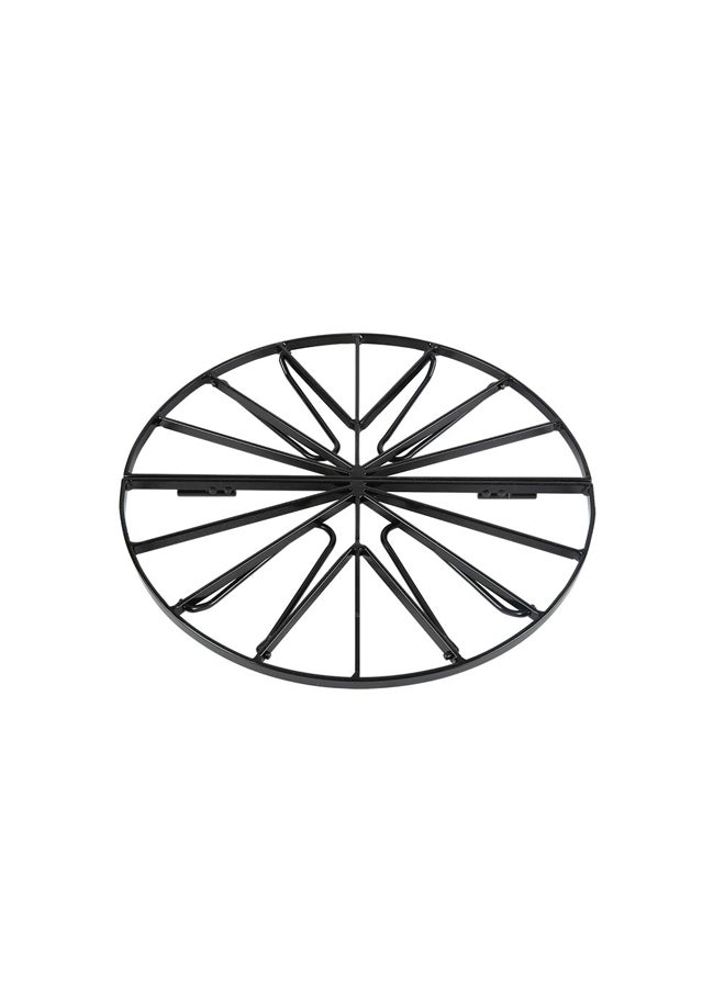 AL SANIDI حامل حريق دائري قابل للطي، شواية فحم صغيرة محمولة للنزهات، أسود، مقاس 35 سم - Image 5