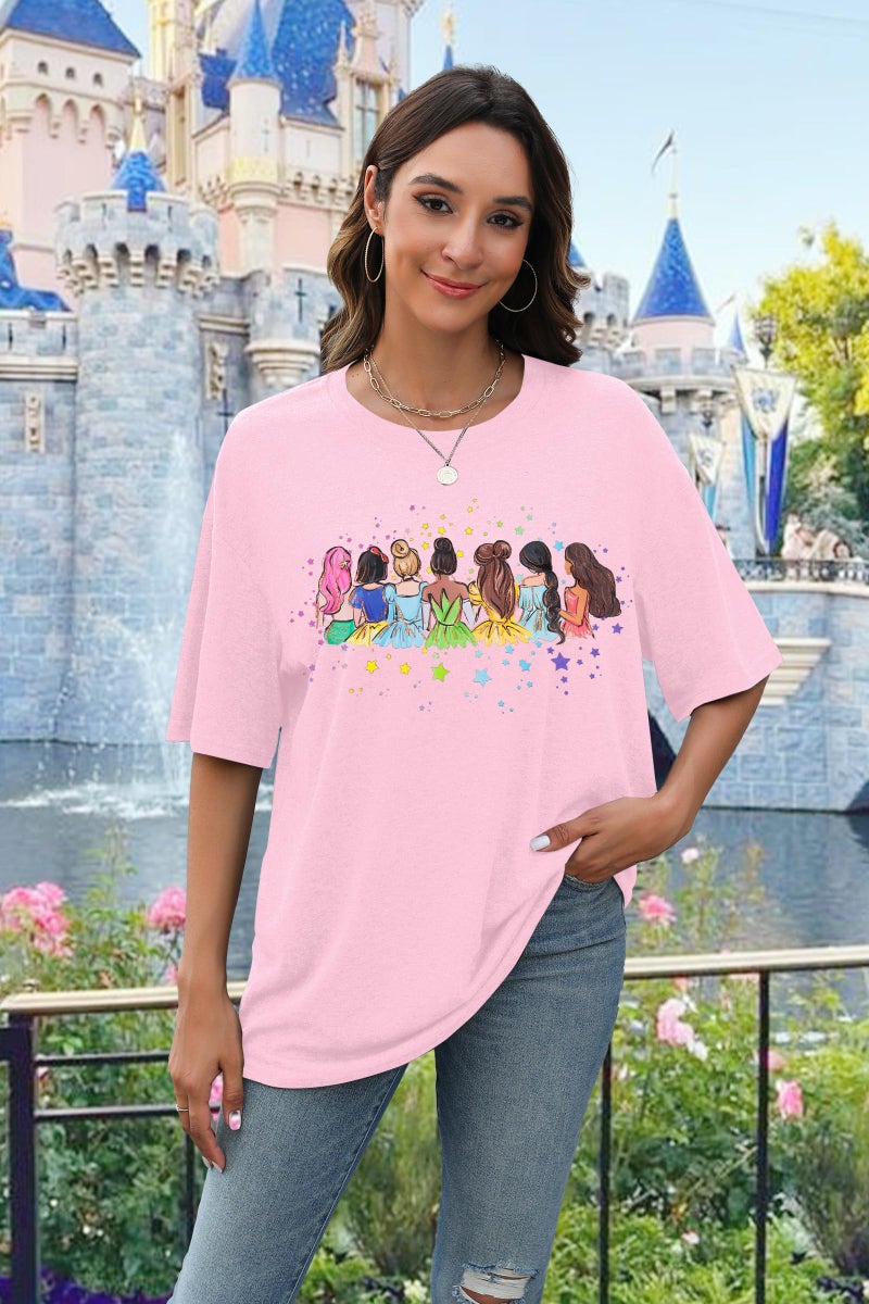 UNIQUEONE Magical Shirt for Women: Magic Kingdom Tshirt Princess Shirt Family Vacation Trip Tee Pink - Image 3