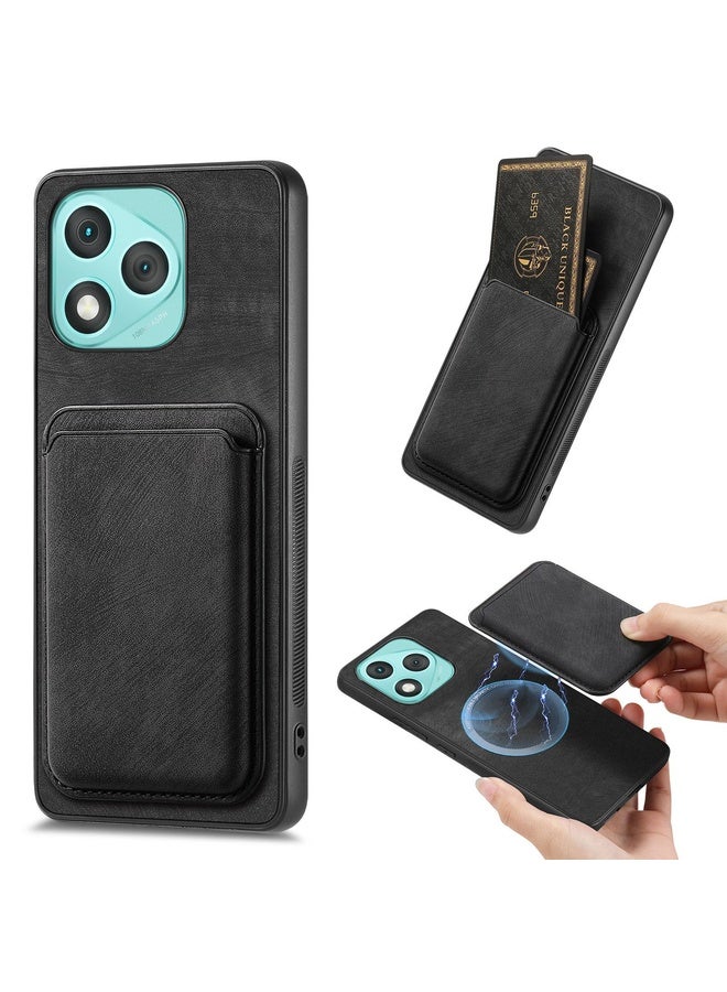 HuHa Case Cover For Honor 400 Lite Global Retro Leather Card Bag Magnetic Phone Case(Black) - Image 1