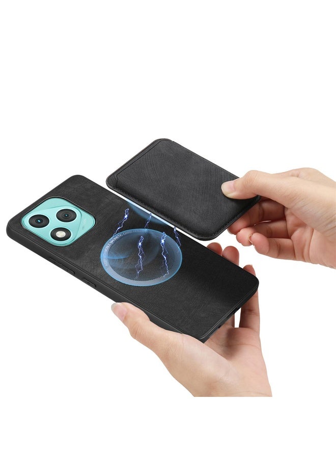 HuHa Case Cover For Honor 400 Lite Global Retro Leather Card Bag Magnetic Phone Case(Black) - Image 3
