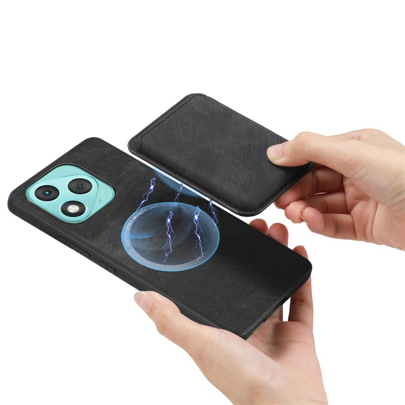 HuHa Case Cover For Honor 400 Lite Global Retro Leather Card Bag Magnetic Phone Case(Black) - Image 3