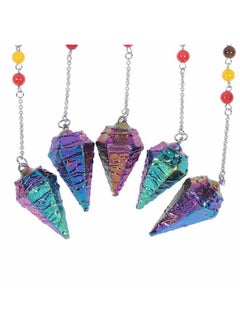 TUMBEELLUWA Healing Crystal Quartz 7 Chakra Pendulum Dowsing Gemstone Divination Reiki Stone,Rainbow  - Image 4