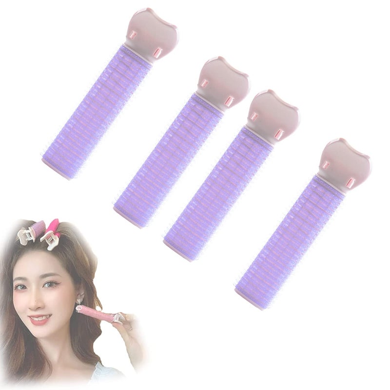 comfrt Volumizing Hair Clips, Volumizing Root Clips for Hair, Velcro Hair Clips, Volume Clips for Roots, Rollers for Fluffy Hair Roots, Heatless Hair Curler (4Pcs, Purple) - Image 1