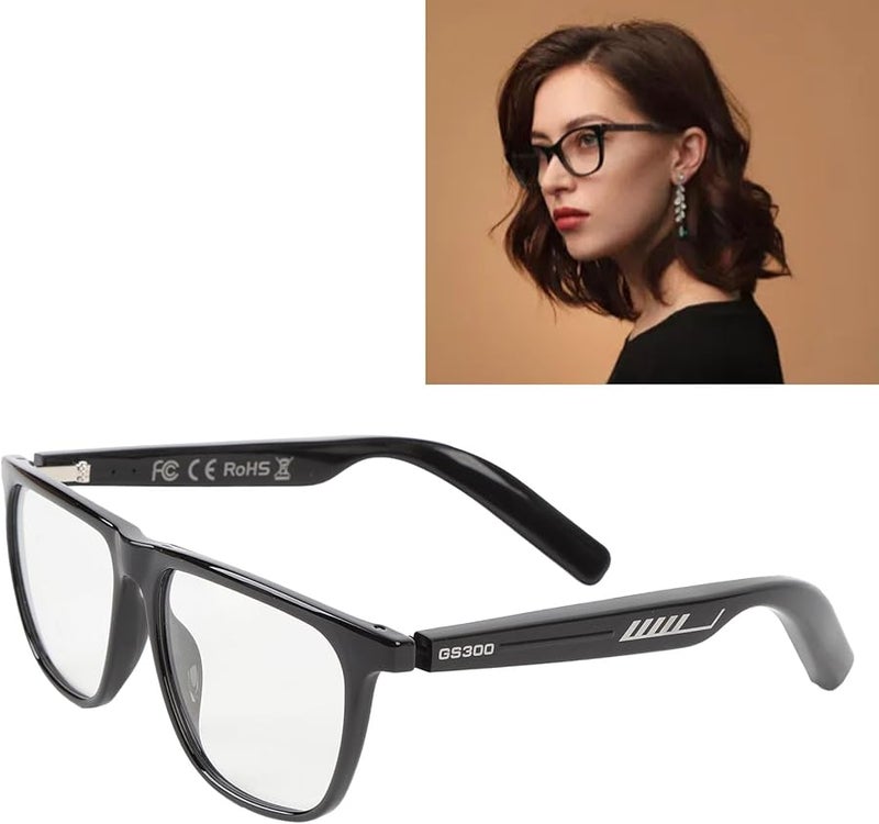 النظارات الذكية لاسلكية موسيقى مكالمات مكبر صوت هاي فاي ميكروفون تقليل الضوضاء ترجمة 134 لغة رياضية أسود - Image 3