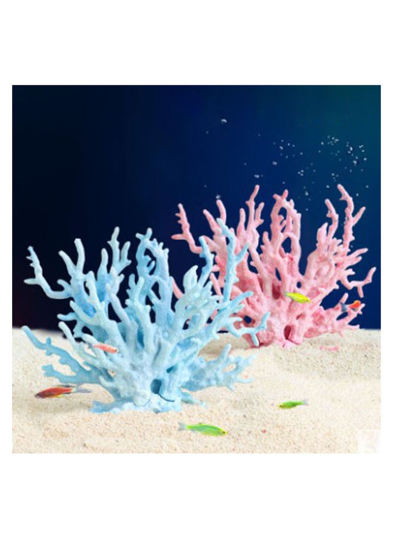 MissTiara - Aquarium Landscaping Fish Tank Artificial Coral Plant Pink Blue - Image 1