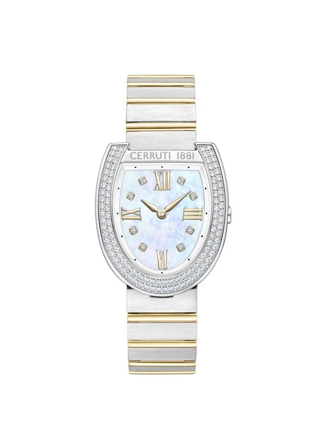شيروتي 1881 Lerici Analog White Mop Watch For Women Sapphire Coated Curve Glass And Stainless Steel Bracelet 30mm Water Resistant 5 ATM - CIWLG0038302