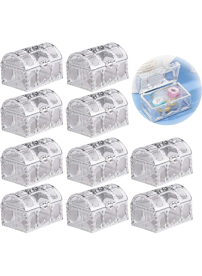 erorex Treasure Box Candy Box 10 Pieces Creative Treasure Box Jar Transparent Jewelry Box Chocolate Packaging Gift Decoration Display Box For Wedding Party Anniversary Birthday Gift Silver - Image 1