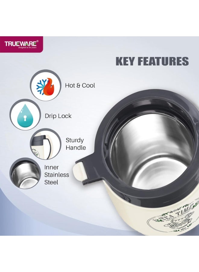 Trueware تروير أكوا جاج، قارورة معزولة - 1500 مل | إبريق شاي معزول، داخلي من الفولاذ وخارجي من البلاستيك | للمشروبات الساخنة والباردة | بلاستيك آمن غذائيًا | خفيف الوزن وخالٍ من مادة BPA | تصميم بفتحة واسعة | مثالي للمكتب والسفر - Image 2