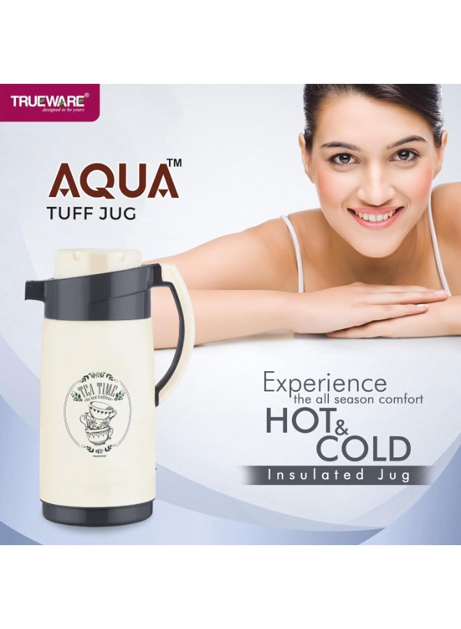 Trueware تروير أكوا جاج، قارورة معزولة - 1500 مل | إبريق شاي معزول، داخلي من الفولاذ وخارجي من البلاستيك | للمشروبات الساخنة والباردة | بلاستيك آمن غذائيًا | خفيف الوزن وخالٍ من مادة BPA | تصميم بفتحة واسعة | مثالي للمكتب والسفر - Image 4