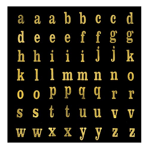 Comet Busters Self-Adhesive Lowercase Metallic Finish Alphabet Stickers for Art & Craft, Decorations, Projects, School Work (Gold) (Letter Size : 10 mm) (STR219) - Image 1