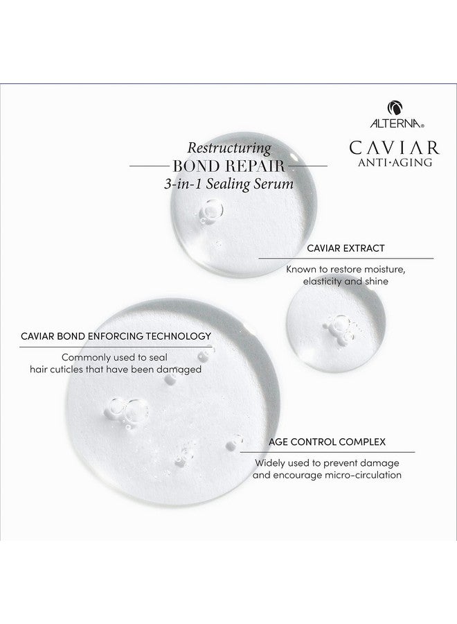 ألترنا سيروم Alterna Caviar المضاد للشيخوخة لإصلاح الروابط وإصلاحها 3 في 1، يعيد بناء وحماية الشعر التالف، 1.7 أونصة سائلة (عبوة من قطعة واحدة) - Image 3