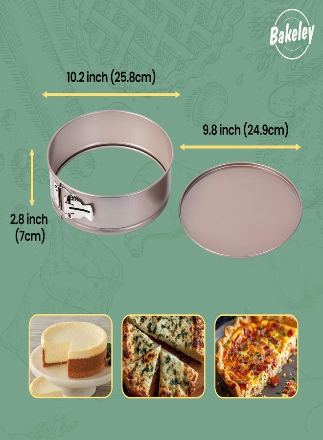 Bakeley 10 Inch Springform Pan, Non-Stick 10 Springform Pan with Removable Bottom, Carbon Steel, Cheesecake (Champagne Gold) - Image 3