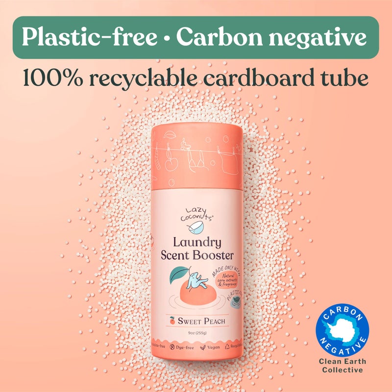 Lazy Coconuts Sweet Peach Laundry Beads - Eco Friendly, Plastic Free, Minimal, Natural Ingredients - Dye Free Laundry Scent Boosters, Zero Waste, Recyclable Package, Carbon Negative - Image 5