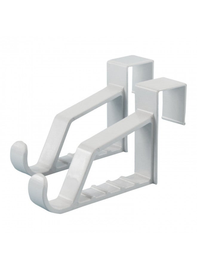 HANGERWORLD 2 Pack Over The Door Hooks for Hangers - Extra Strong White Plastic Over Door Hook for Hanging Clothes, Towels, Robes, Hats, Bags and More - Image 1