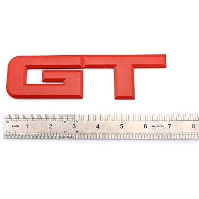 ريحني شارة شعار 2 قطعة من Gt للمركبة أجنحة أمامية للصدم نافذة جانبية صندوق السيارة صندوق السيارة وصندوق السيارة الأحمر - Image 3