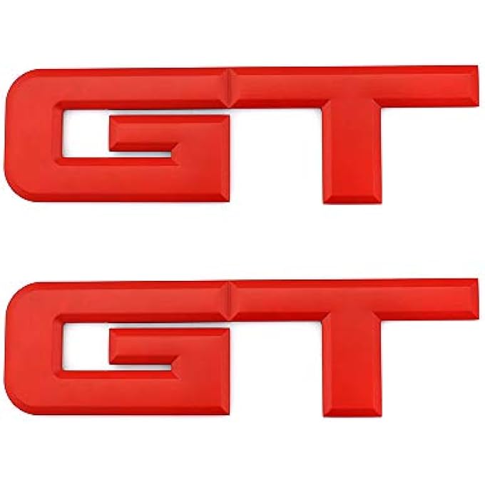 ريحني شارة شعار 2 قطعة من Gt للمركبة أجنحة أمامية للصدم نافذة جانبية صندوق السيارة صندوق السيارة وصندوق السيارة الأحمر - Image 1