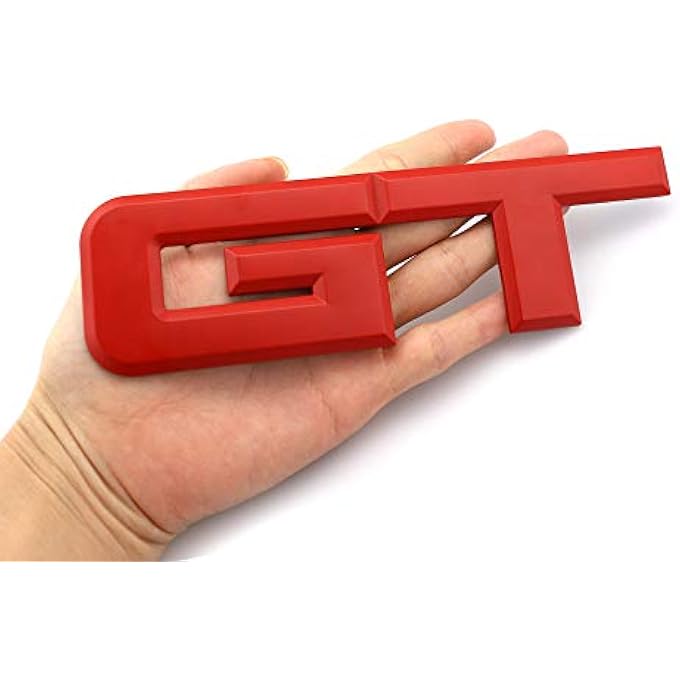 ريحني شارة شعار 2 قطعة من Gt للمركبة أجنحة أمامية للصدم نافذة جانبية صندوق السيارة صندوق السيارة وصندوق السيارة الأحمر - Image 4