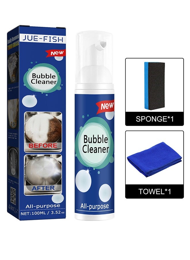 Bubble - Bubble Cleaner,Bubble Cleaner Foam Spray, All-Purpose Foaming Heavy Oil Stain Cleaner, Rinse-Free Cleaning Spray, Stubborn Grease & Grime Remover Bubble Spray - Image 1
