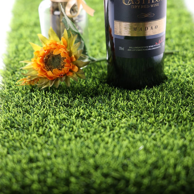 Kesfey 12 x 36 Inch Easter Artificial Grass Table Runners Washable Green Synthetic Home Decor Faux Table Runner Trimmable Green Artificial Tabletop Supplies For Golf Themed Party Dining Decorations - Image 2