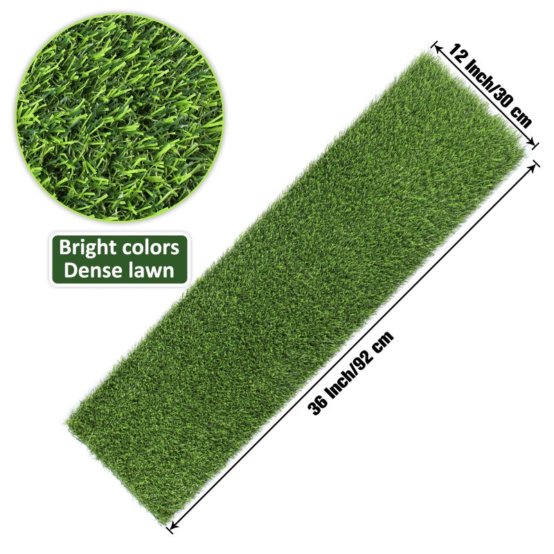 Kesfey 12 x 36 Inch Easter Artificial Grass Table Runners Washable Green Synthetic Home Decor Faux Table Runner Trimmable Green Artificial Tabletop Supplies For Golf Themed Party Dining Decorations - Image 3
