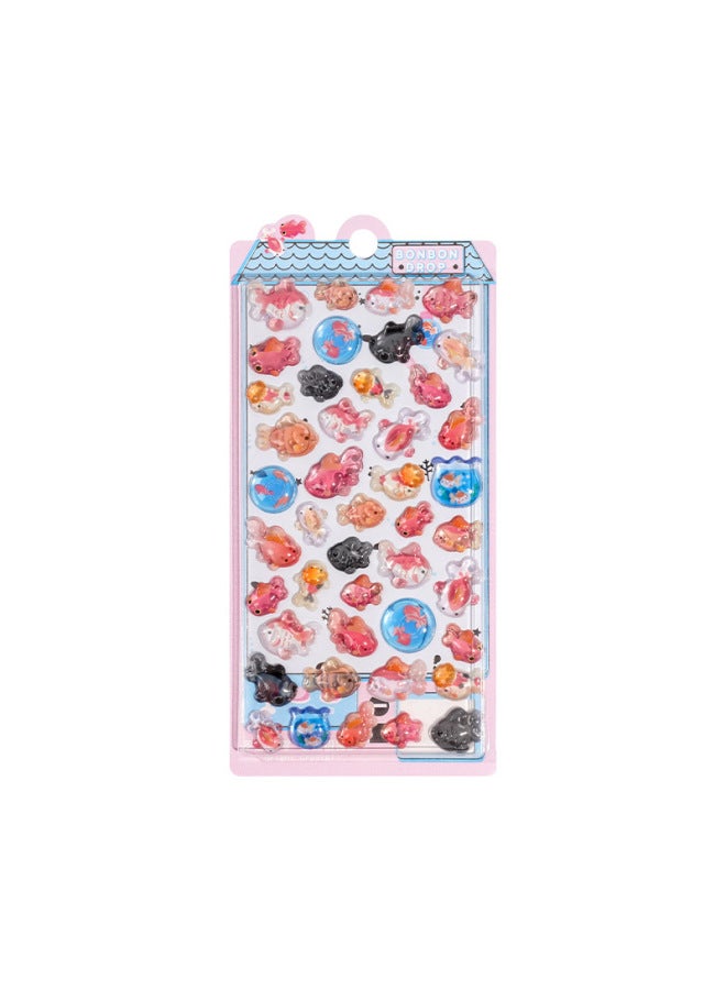 Flash Hot Shimmer Stickers 3d Relief Stickers Solid Children's Cartoon Animal Crystal Phone Case Decorations - Image 1