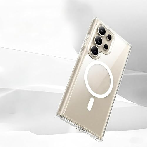 DIZORO Magnetic for Samsung Galaxy S24 Ultra 5G Case Clear [Compatible with MagSafe][Anti-Yellowing][Built-in 4 Airbags][Military Grade Protection][Shockproof Slim] S24 Ultra Phone Back Cover (Clear) - Image 3