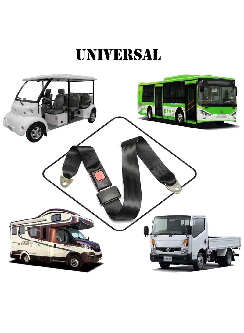SYOSI Universal Seat Belt 2 Point Seat Belt Adjustable Lap Strap Buckle, Universal Golf Cart Belt Kit, Adjustable Retractable Belt Kit for Truck, Go Kart, Van, VR, UTV, and Buggies, 50" 2 Pack - Image 4