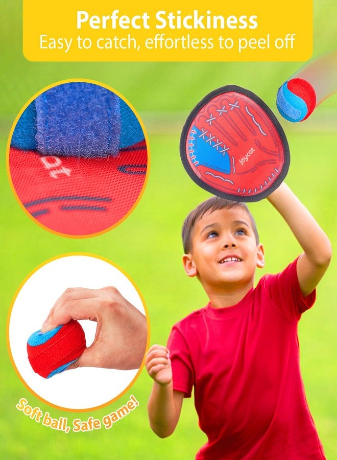 JoyCat Toss and Catch Ball Game Set，Toddler Kids Baseball Glove Sticky Mitt，Toddler Sports and Outdoor Toys，Baseball Gifts for Boys 3 4 5 6 7 8-12 (2 Paddles 2 Balls) - Image 3