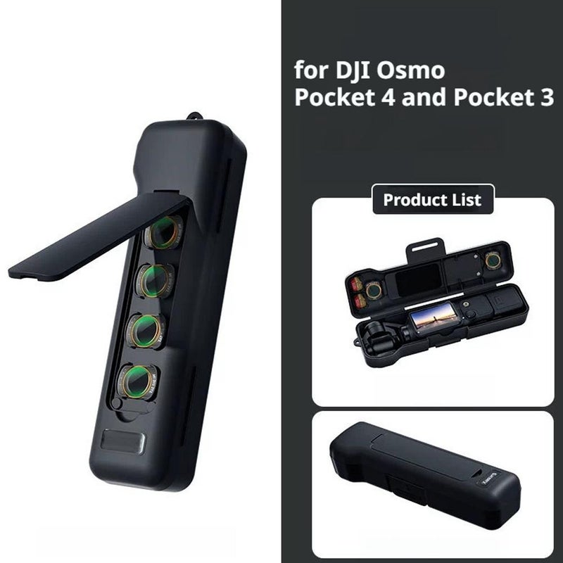 Compatible with DJI Pocket 4 flip case, full-coverage protective case, shockproof Pocket 3 filter storage case accessories - Image 5